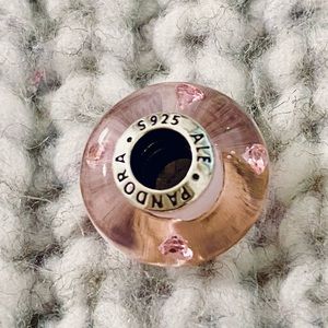 Authentic Pandora Pink Hearts Murano Charm 💕